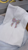 Lilac floral bow blanket
