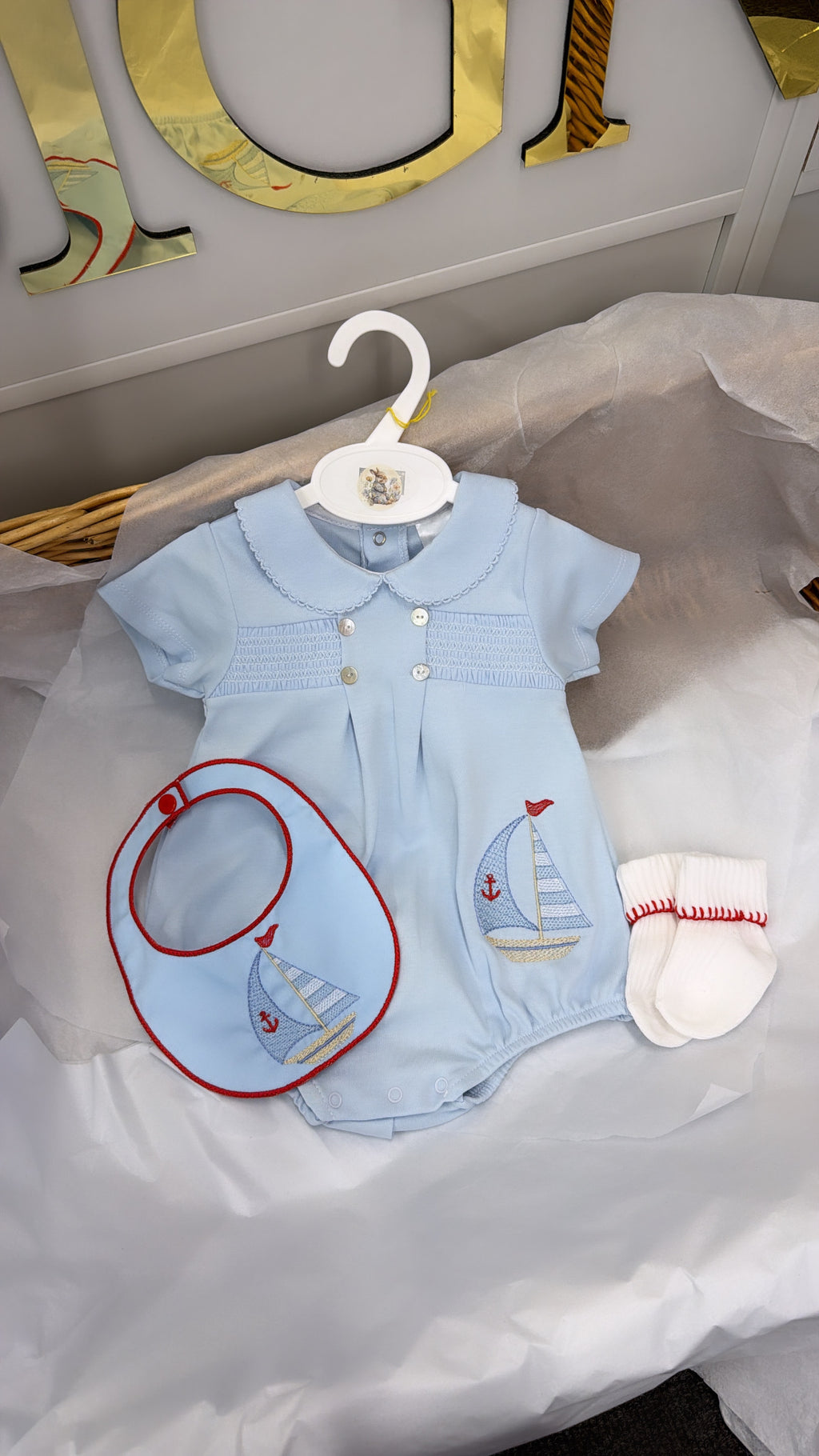 sailboat romper & socks
