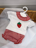 Strawberry gingham pant set