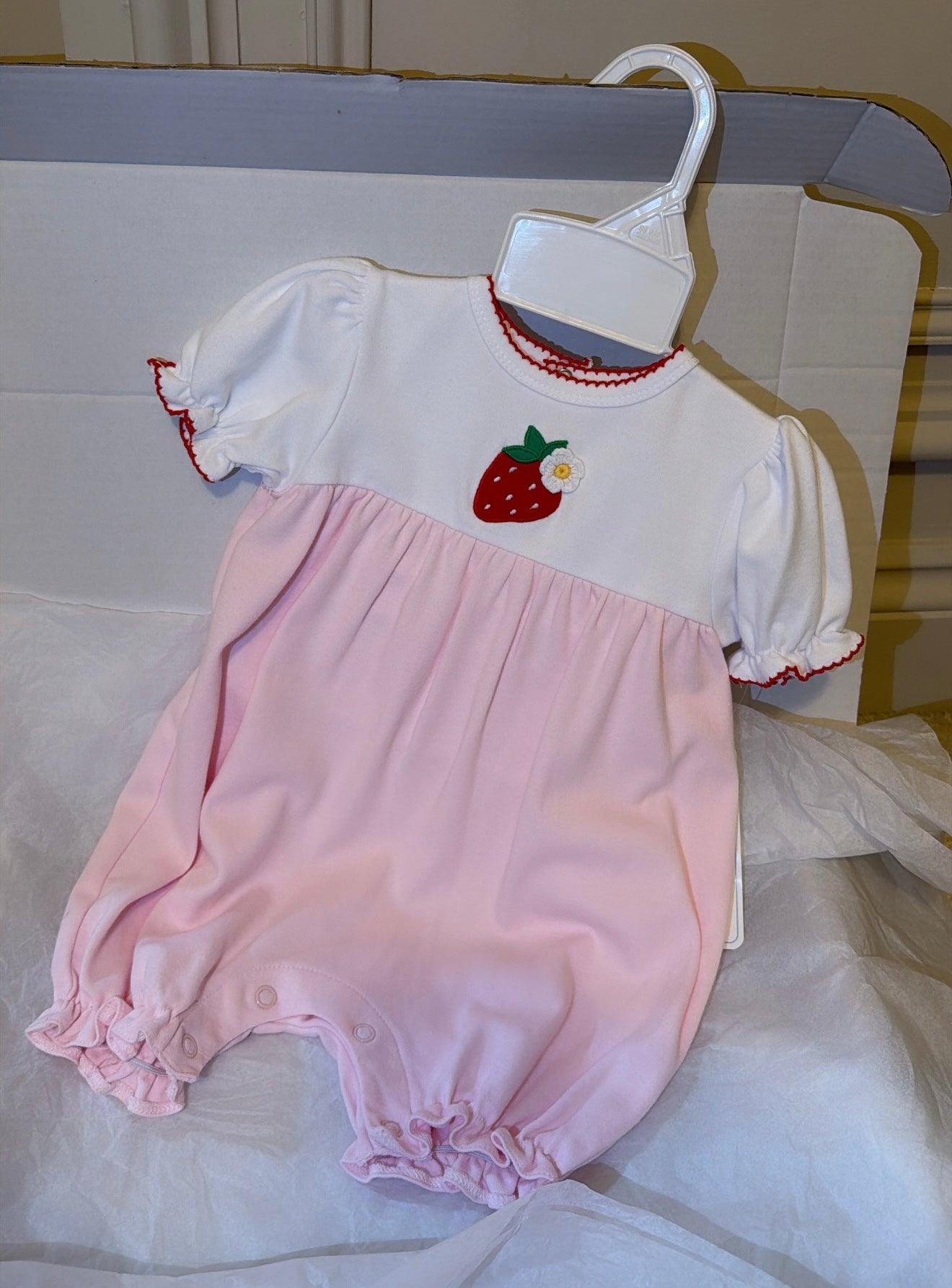Strawberry pima cotton romper