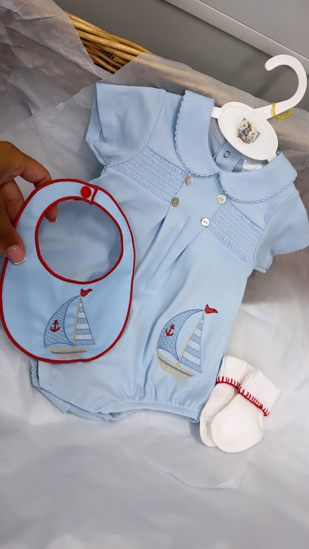 sailboat romper & socks