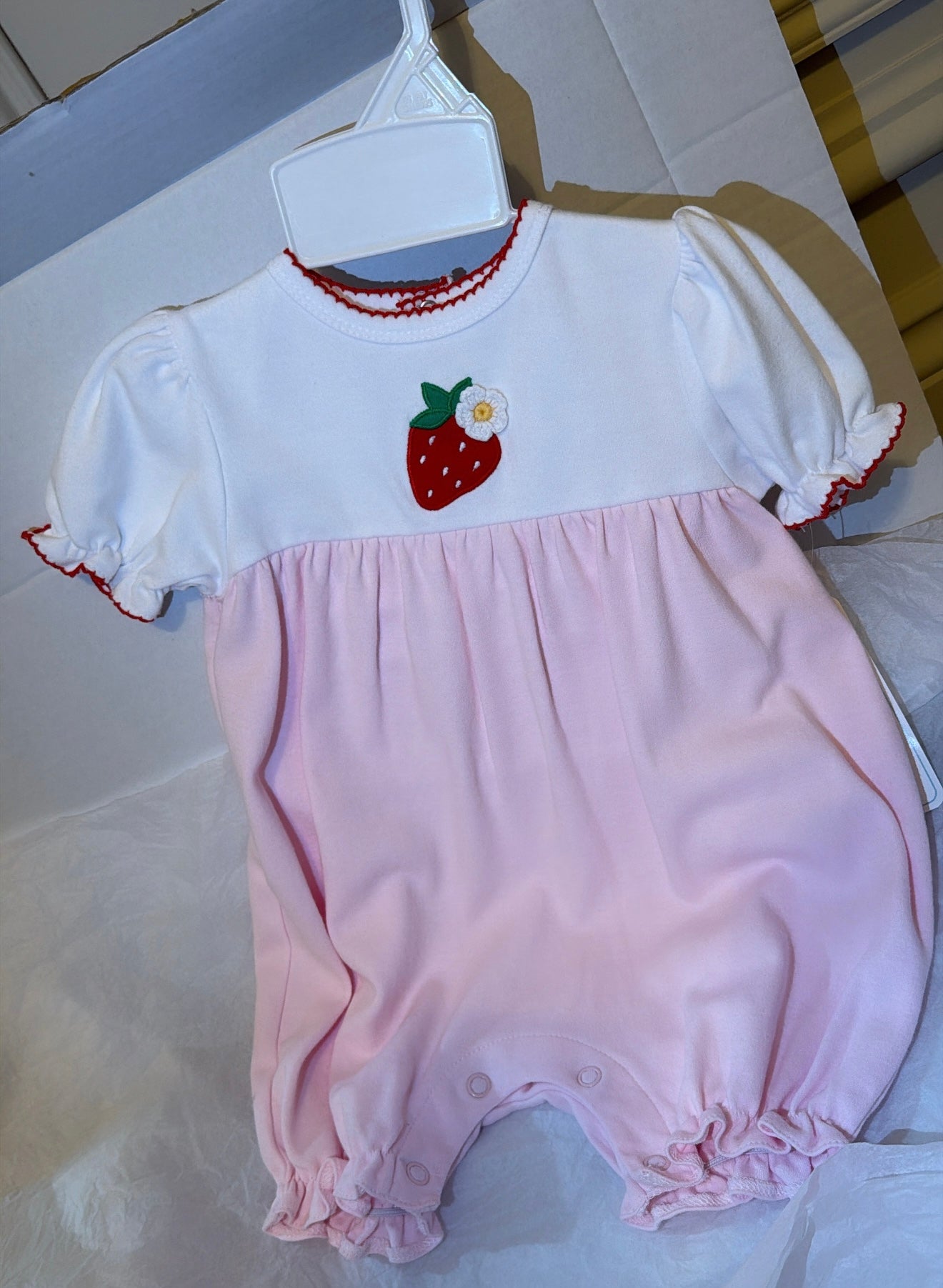 Strawberry pima cotton romper
