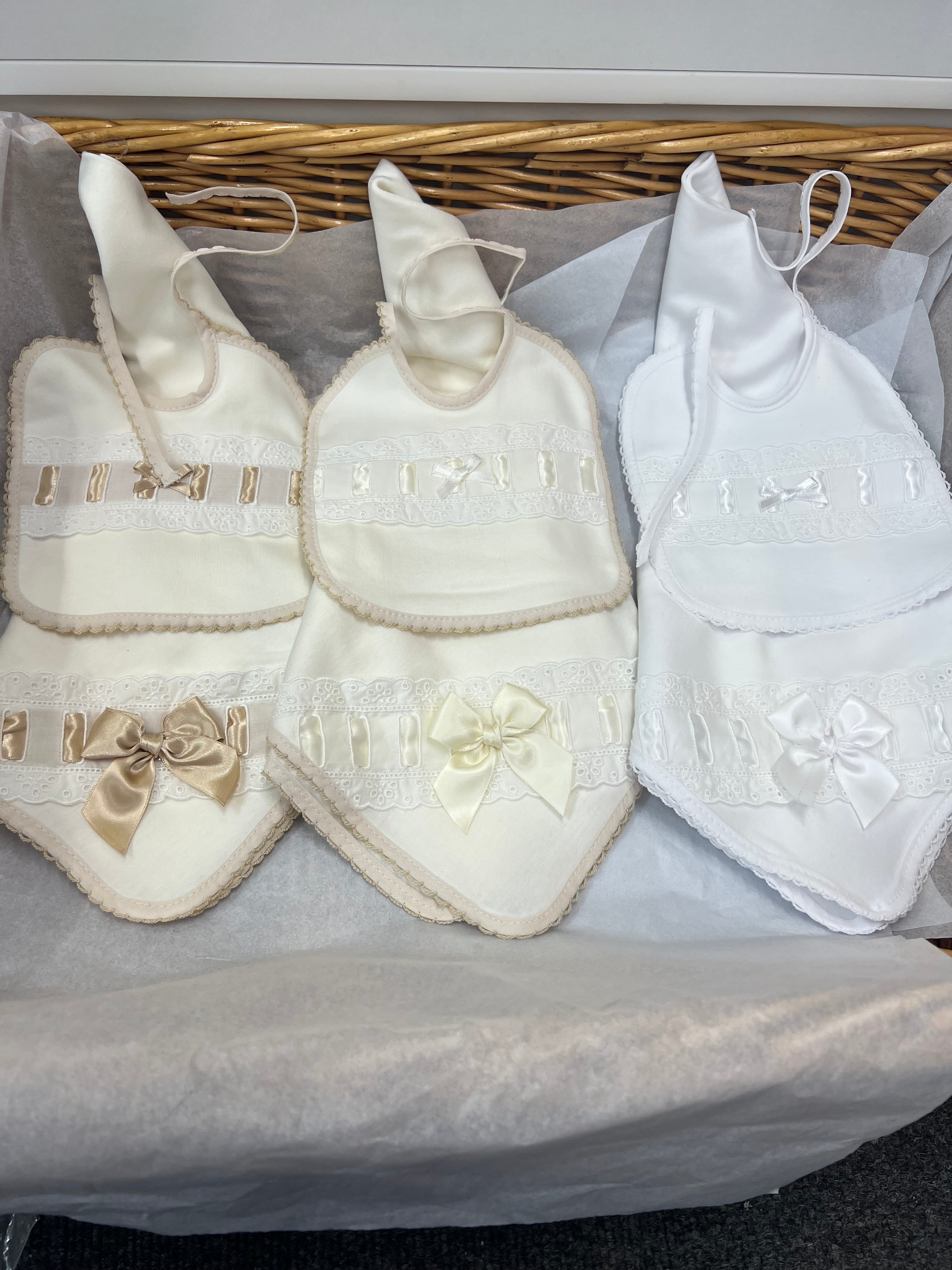 Personalised Bib & large muslin set  ( 1 x bib & 1 x muslin per set )