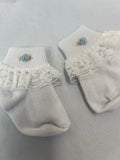 Girls socks with blue rose