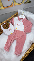 Rose pink duck babygrow&Bib