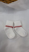 Red hand embriodered socks