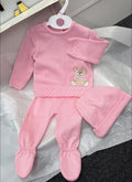 Knitted bear 3 piece outfit