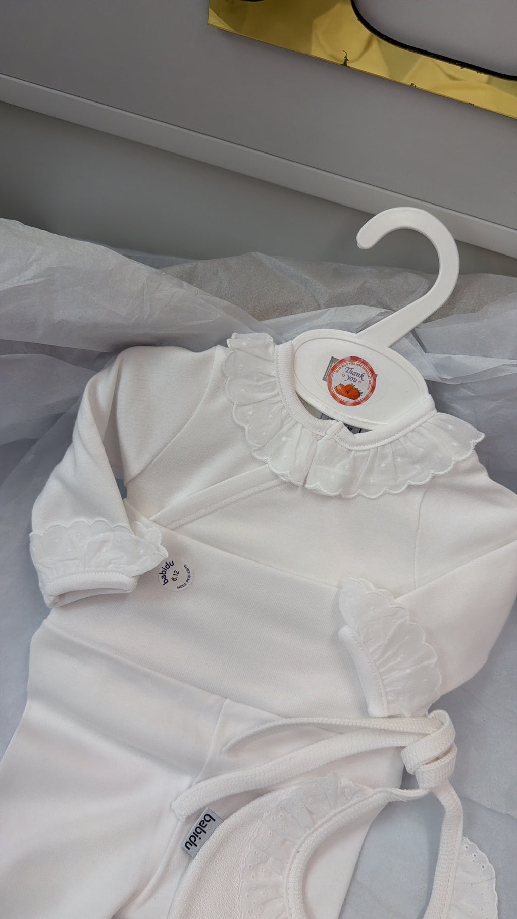 White Babidu set&bib