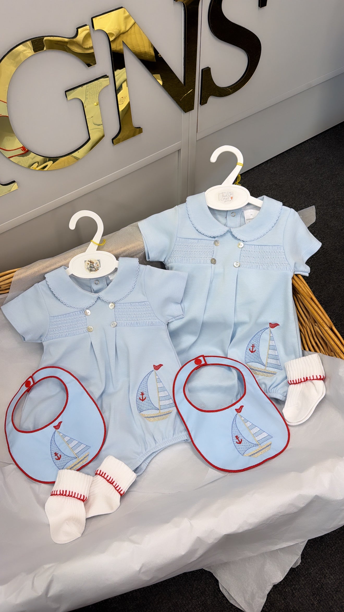 sailboat romper & socks