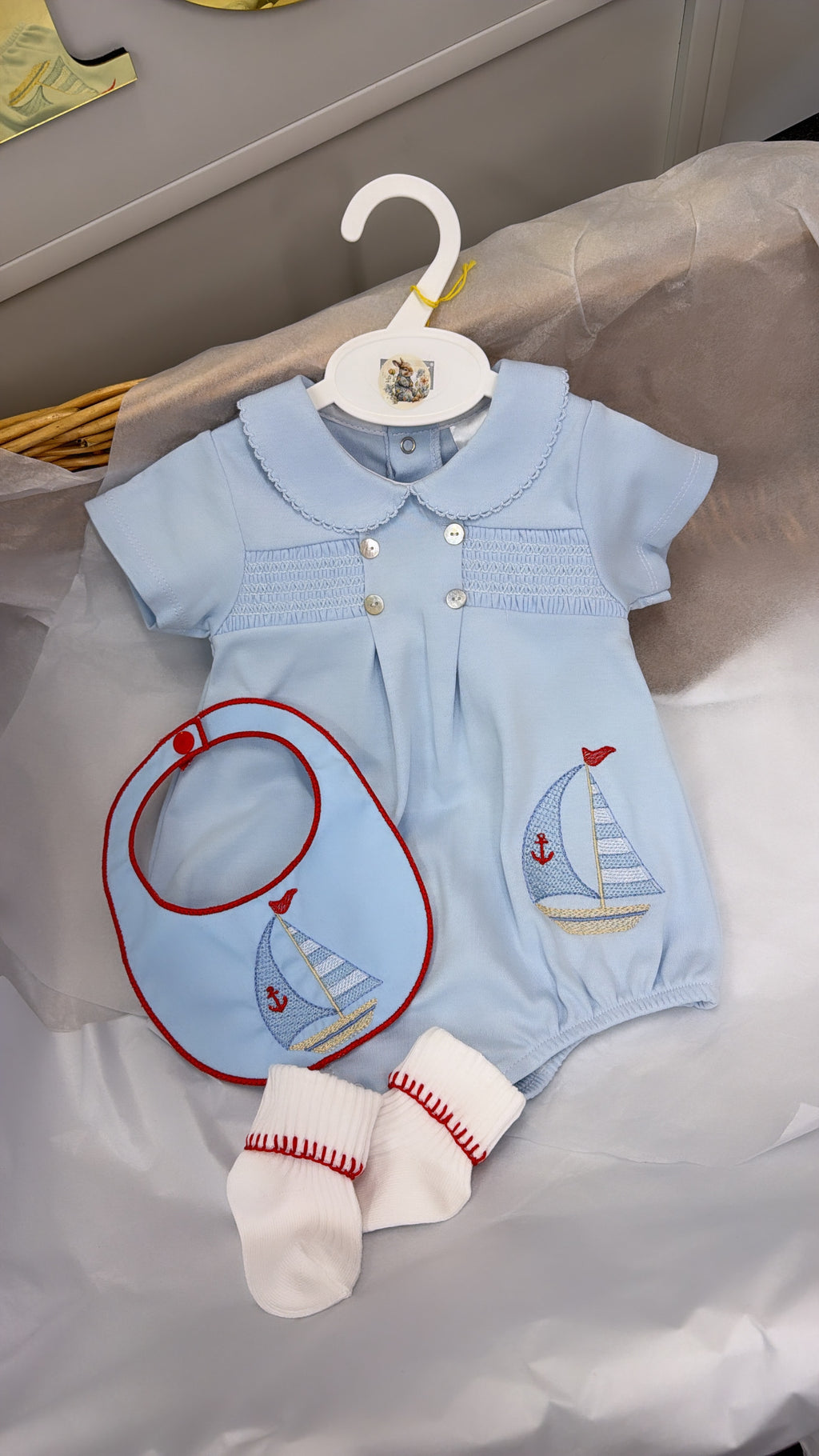 sailboat romper & socks
