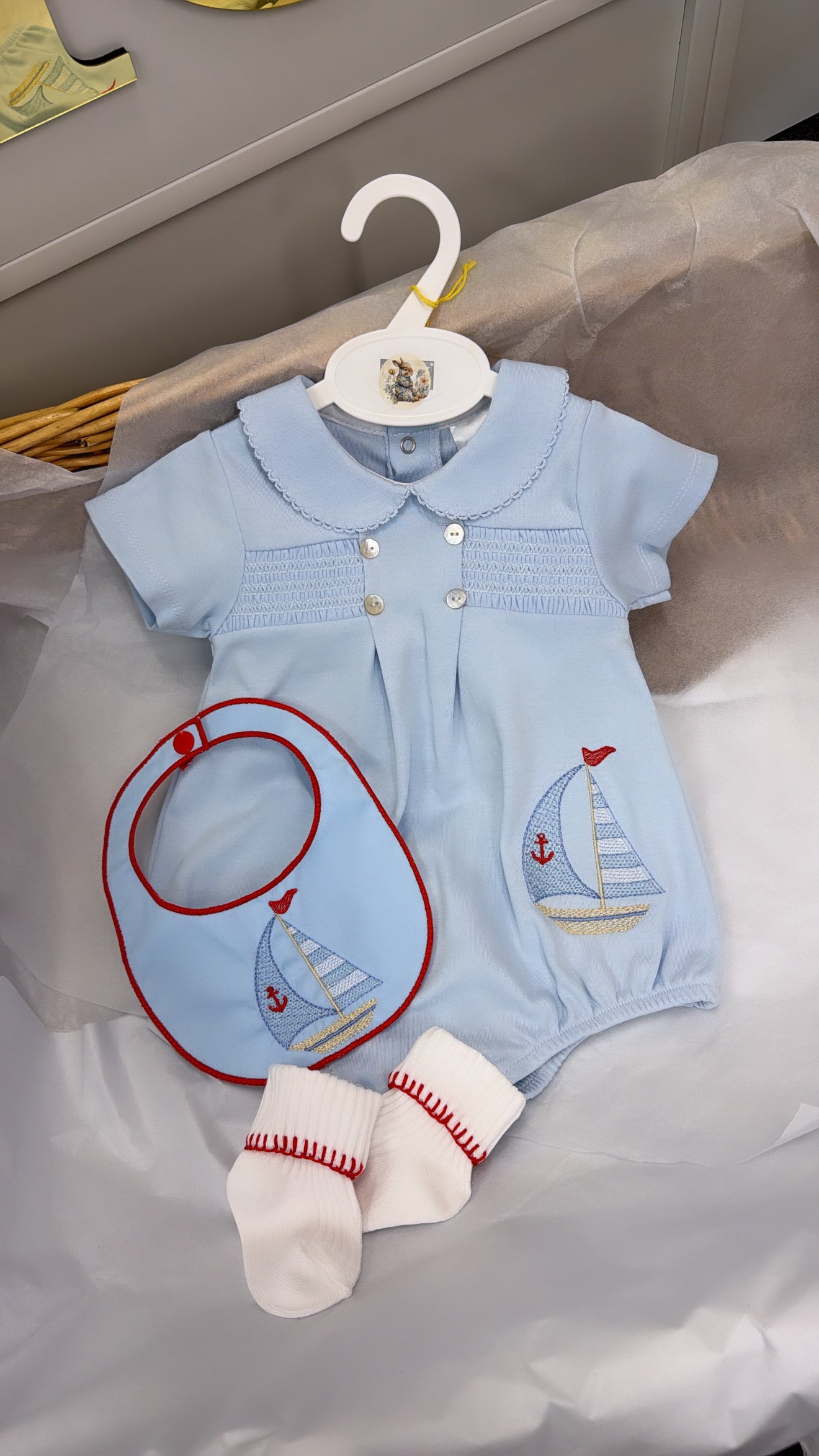 sailboat romper & socks