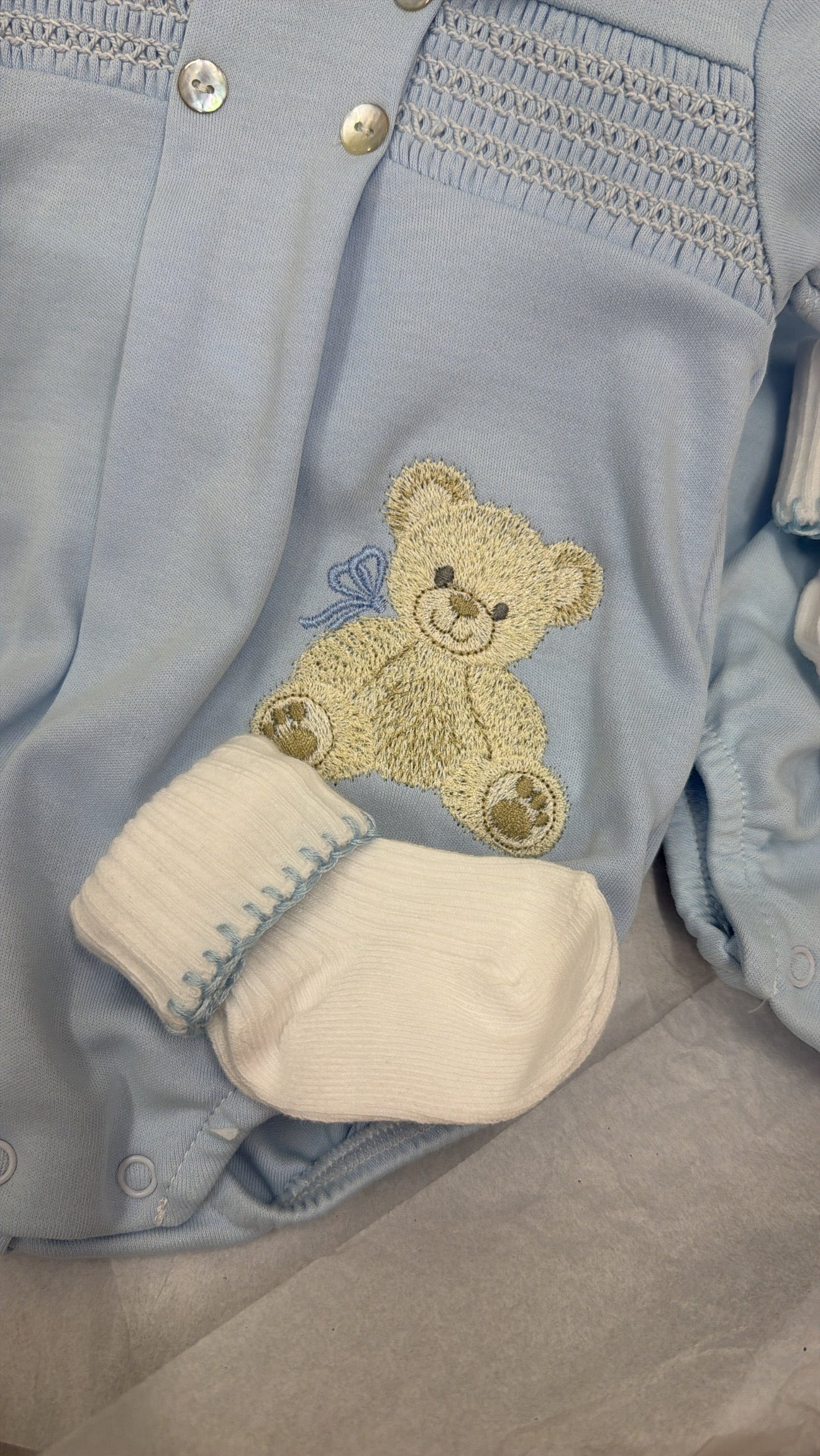 Baby blue bear romper & socks