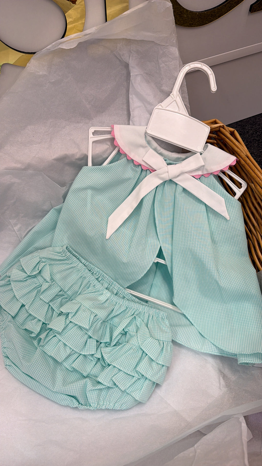 Backless top&pants set with bow headband
