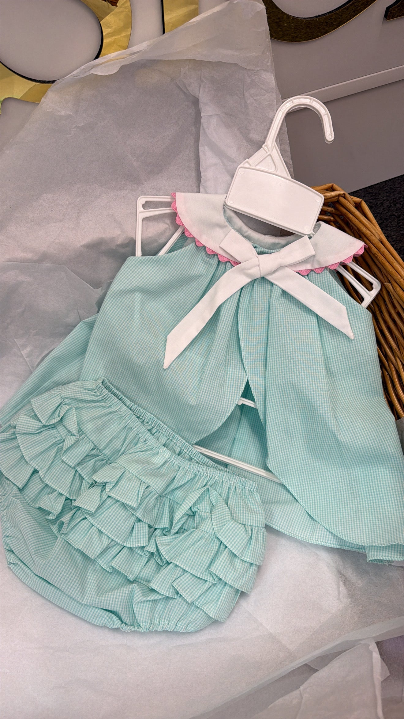 Backless top&pants set with bow headband