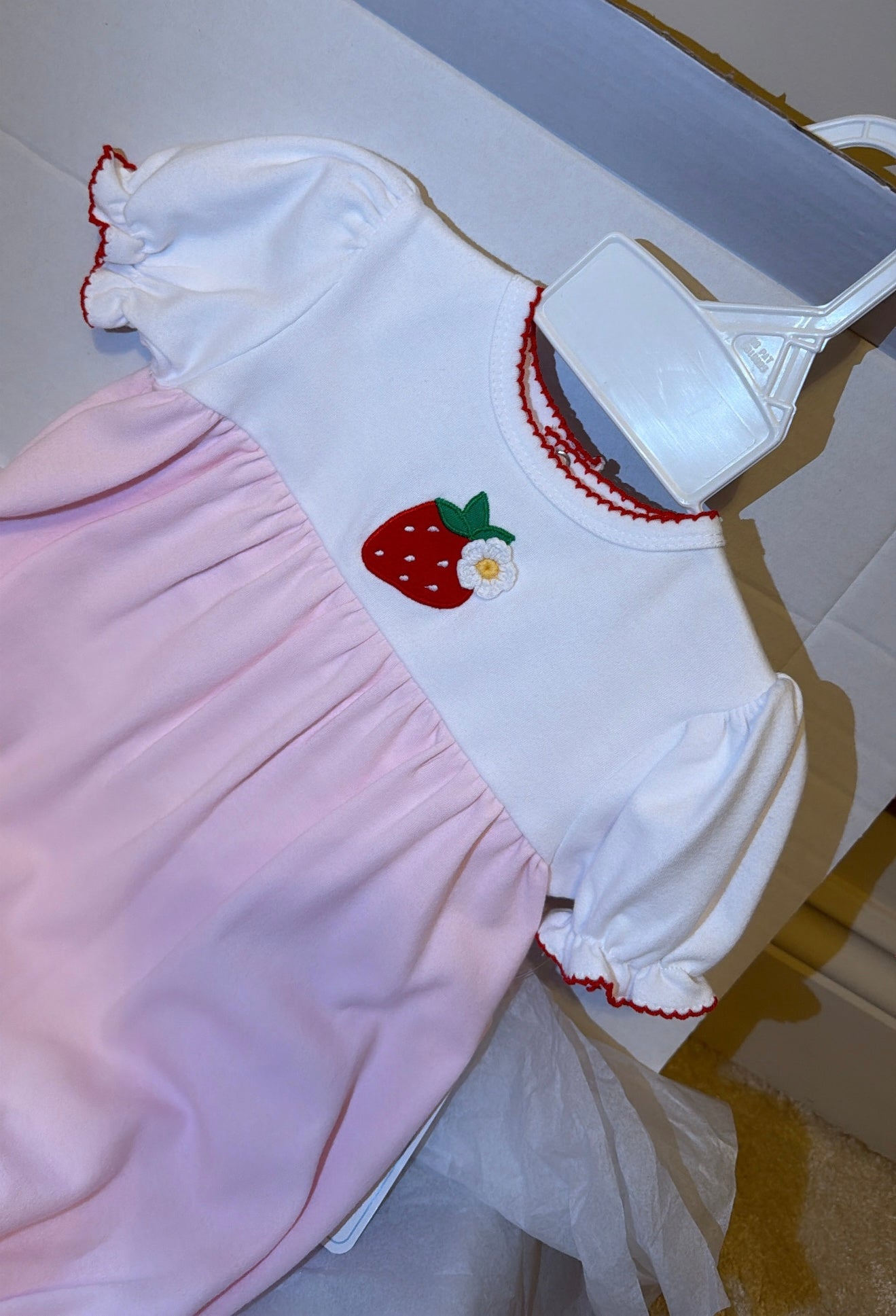 Strawberry pima cotton romper