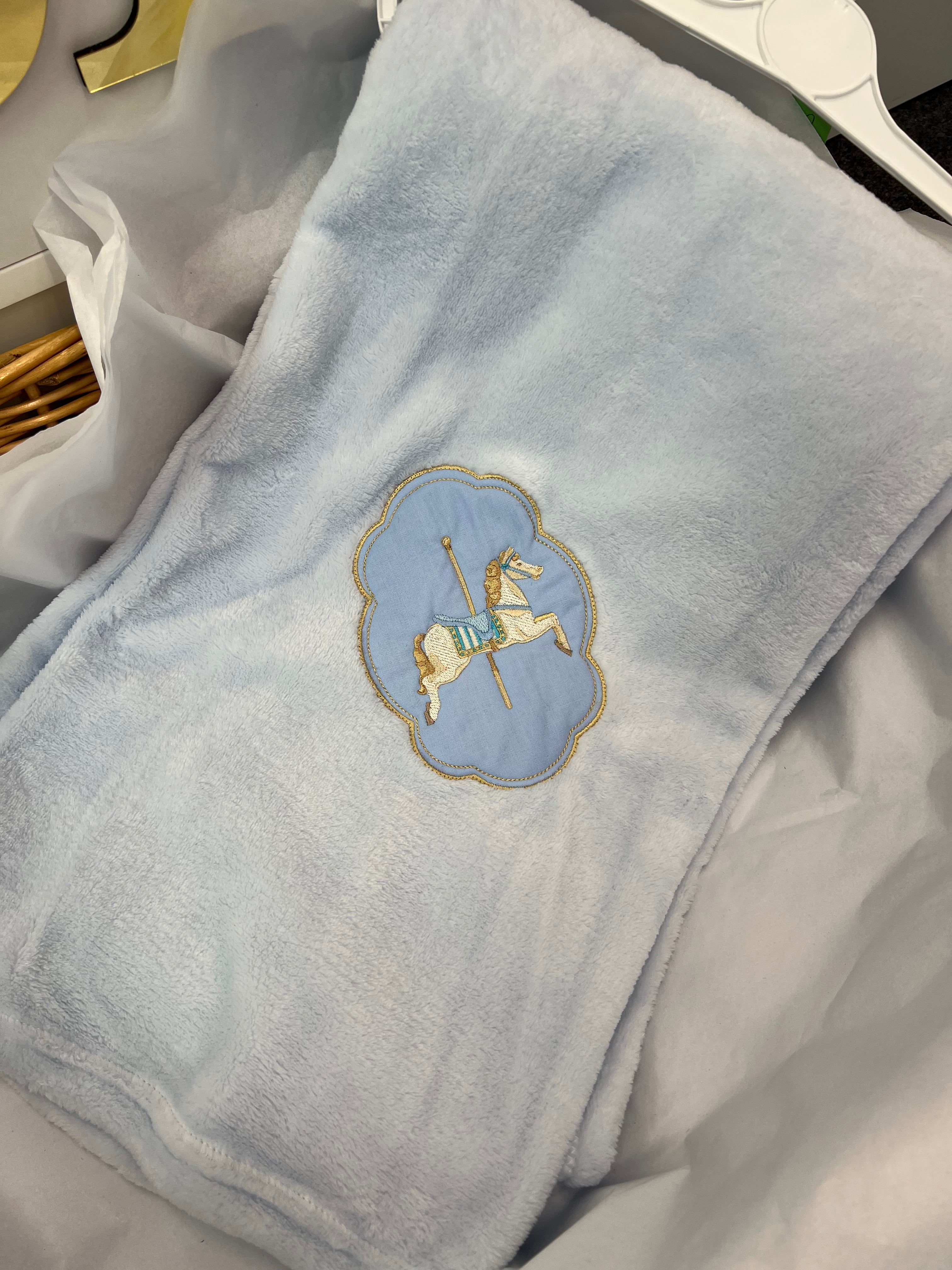 Blue galloper horse Blanket