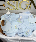 Chick smocked romper and bib and socks