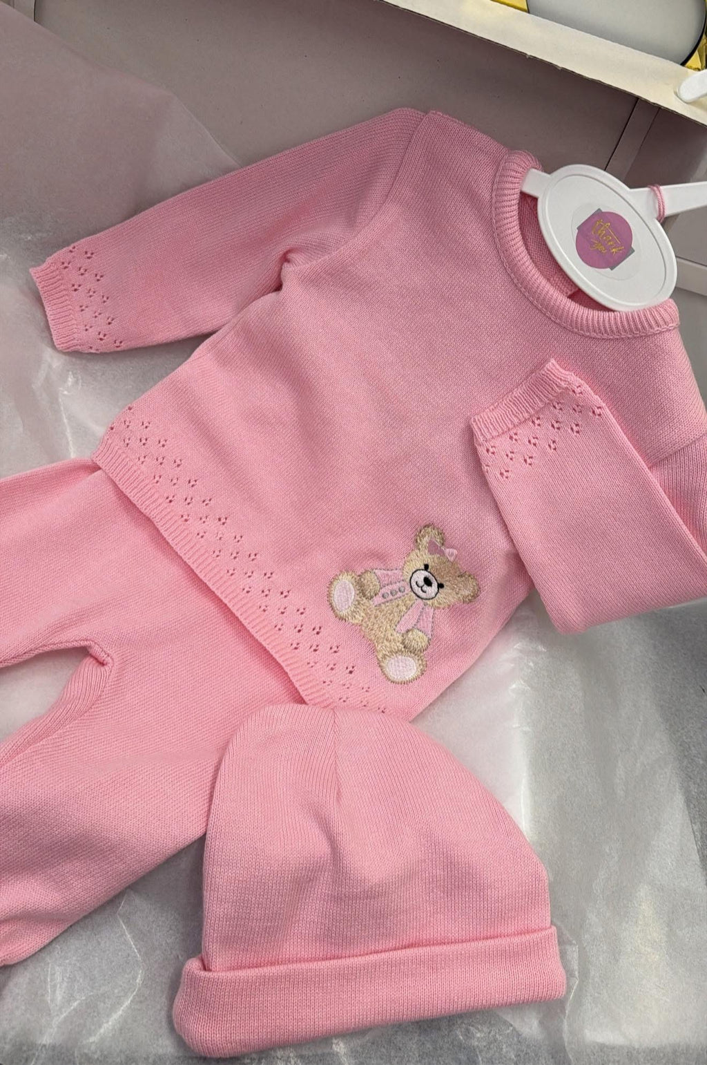 Knitted bear 3 piece outfit
