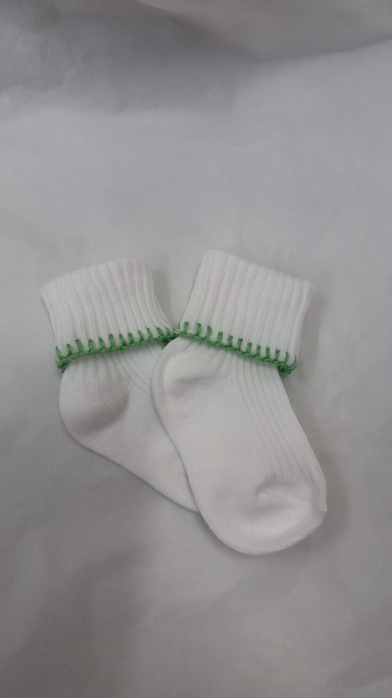 Hand embroidered green socks