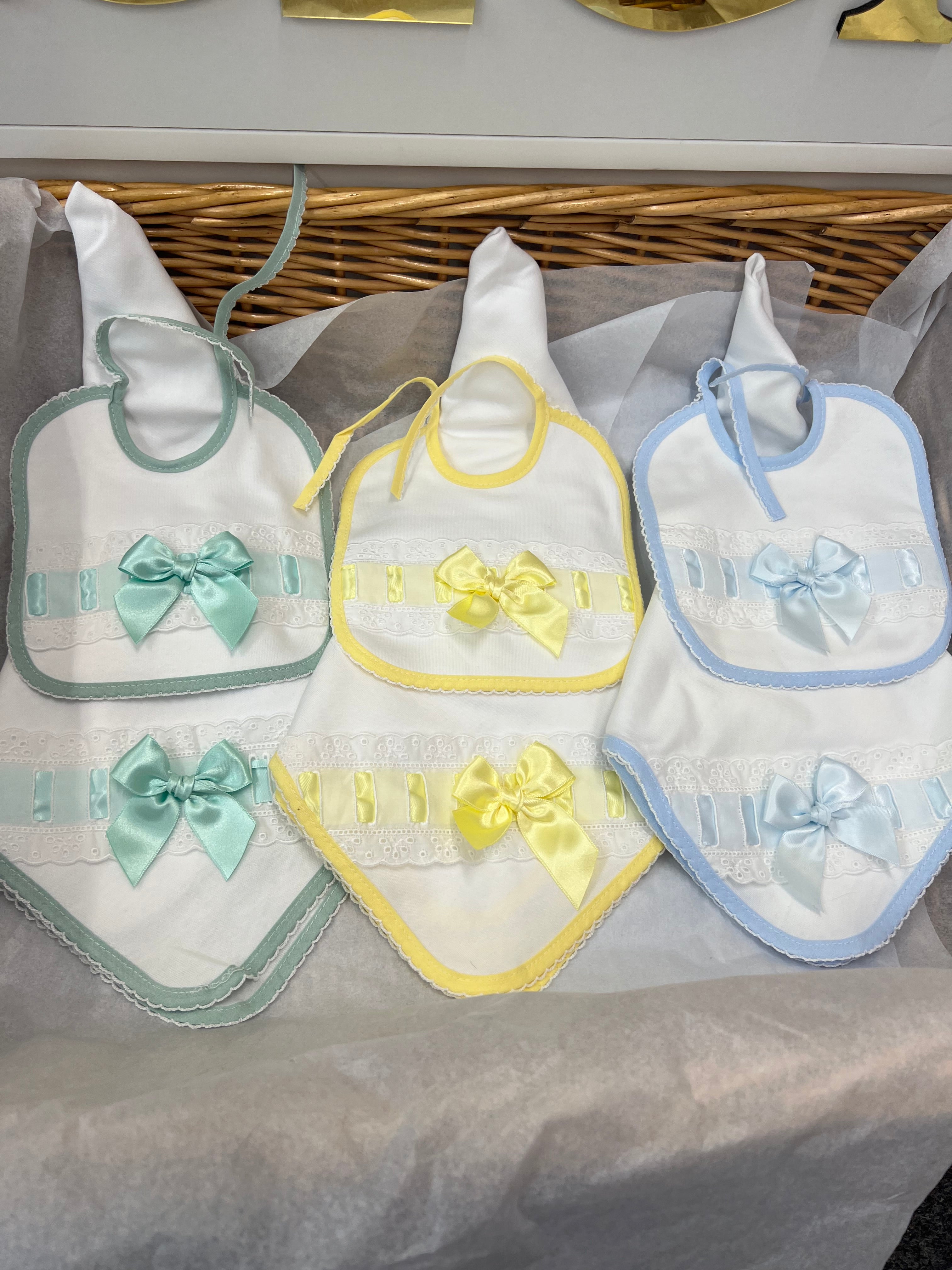 Personalised Bib & large muslin set  ( 1 x bib & 1 x muslin per set )