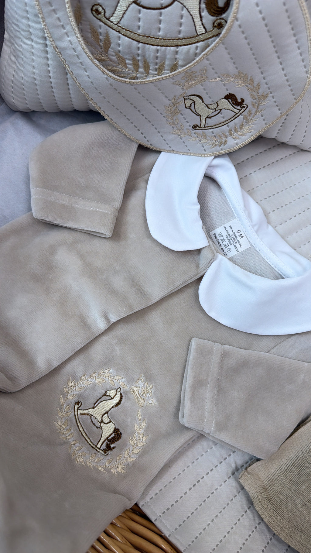 Beige rocking horse mini cushion