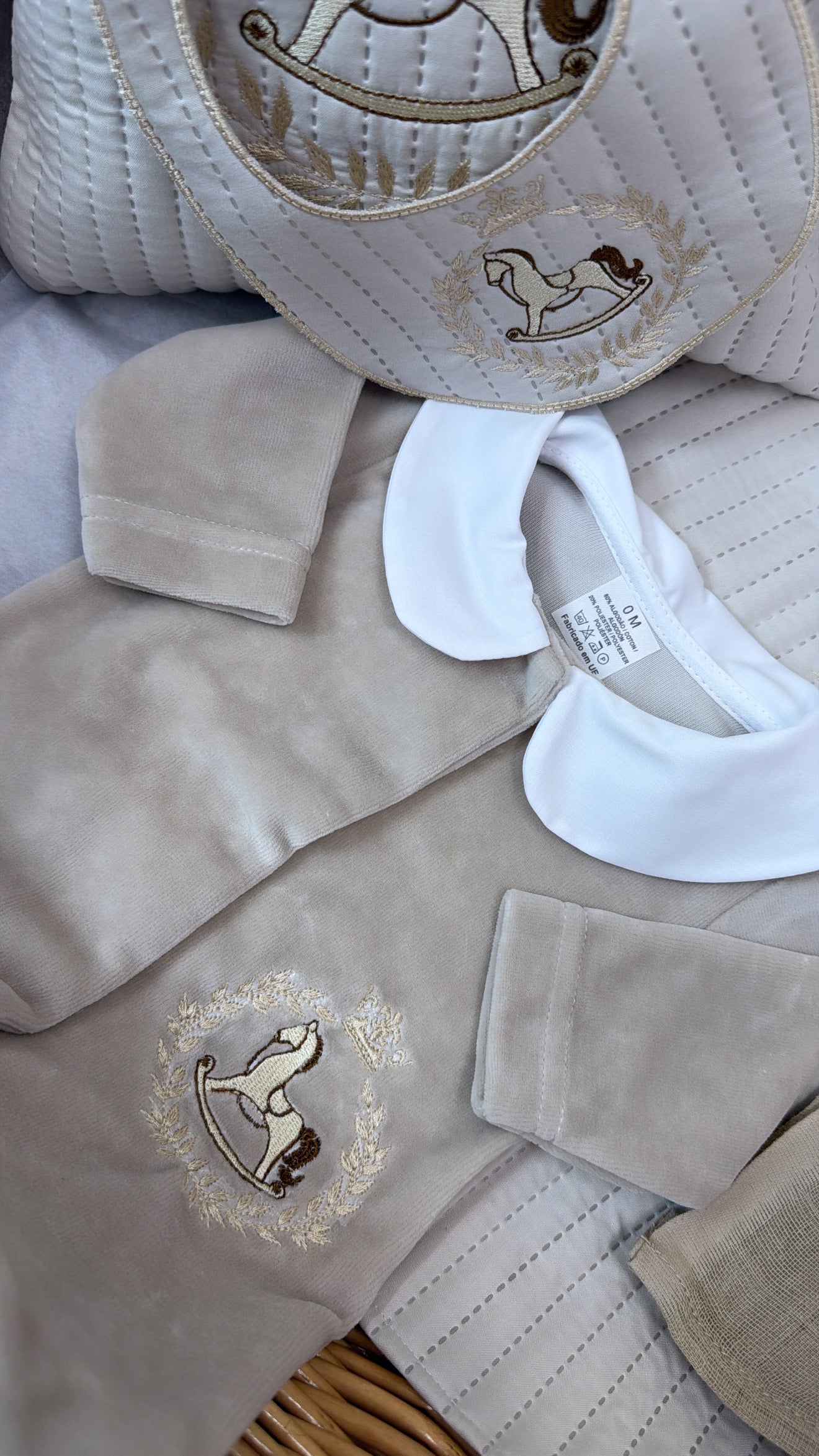 Beige rocking horse mini cushion