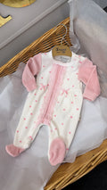 Velour polka dot babygrow