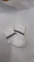 Navy blue hand embroidered socks