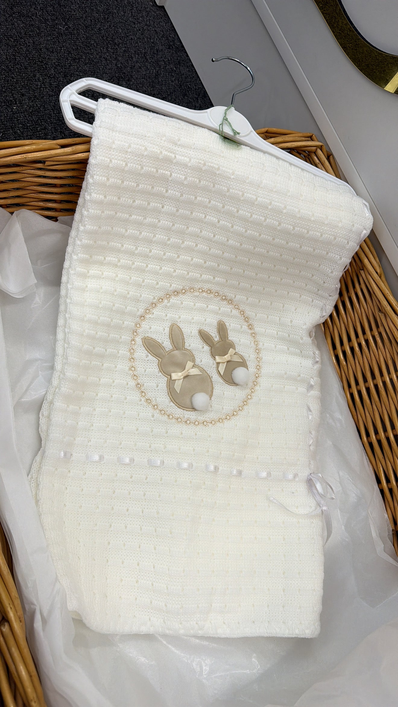 White bunny shawl