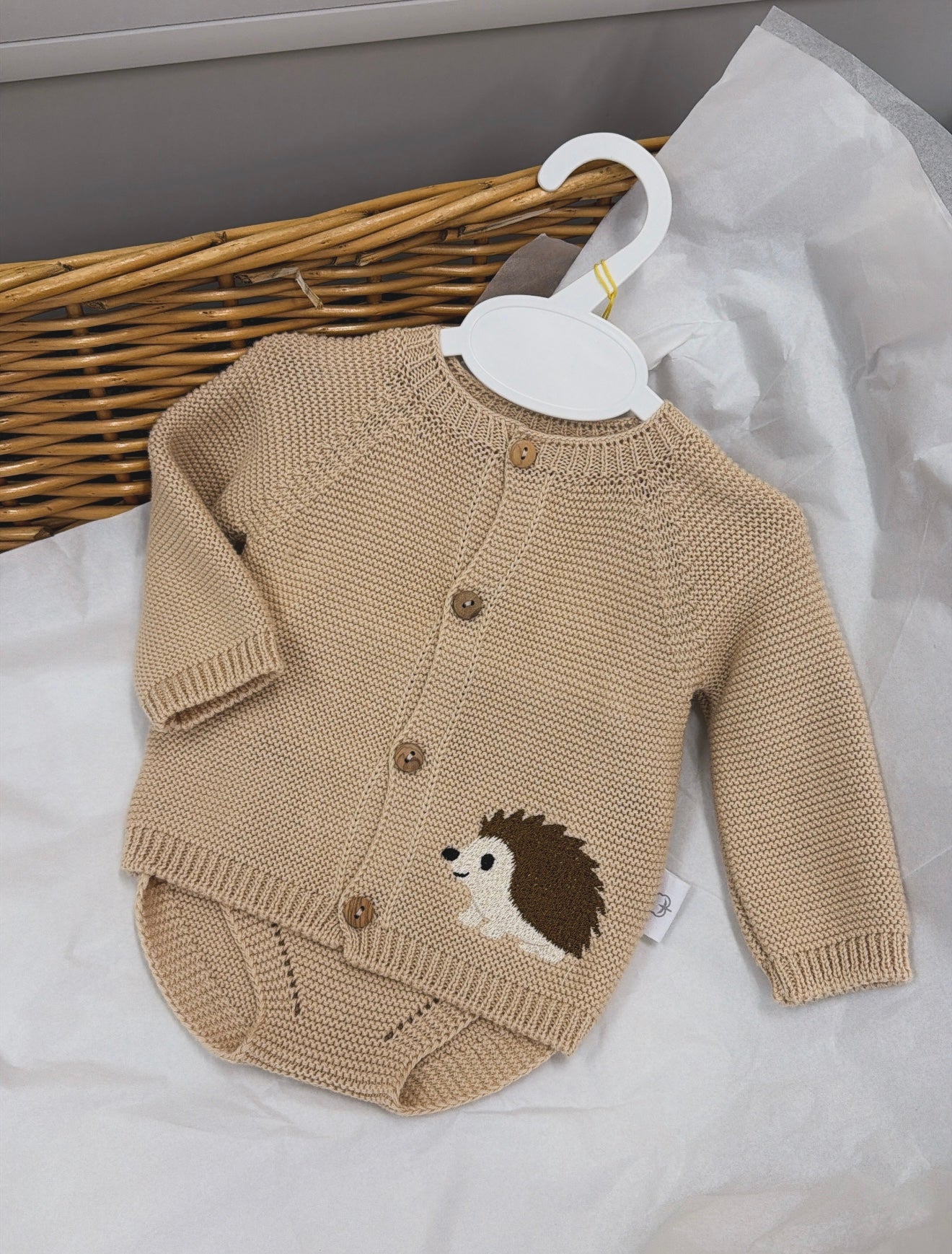 Beige knit pant set