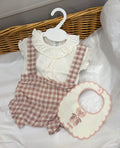 Blush pink romper & bib