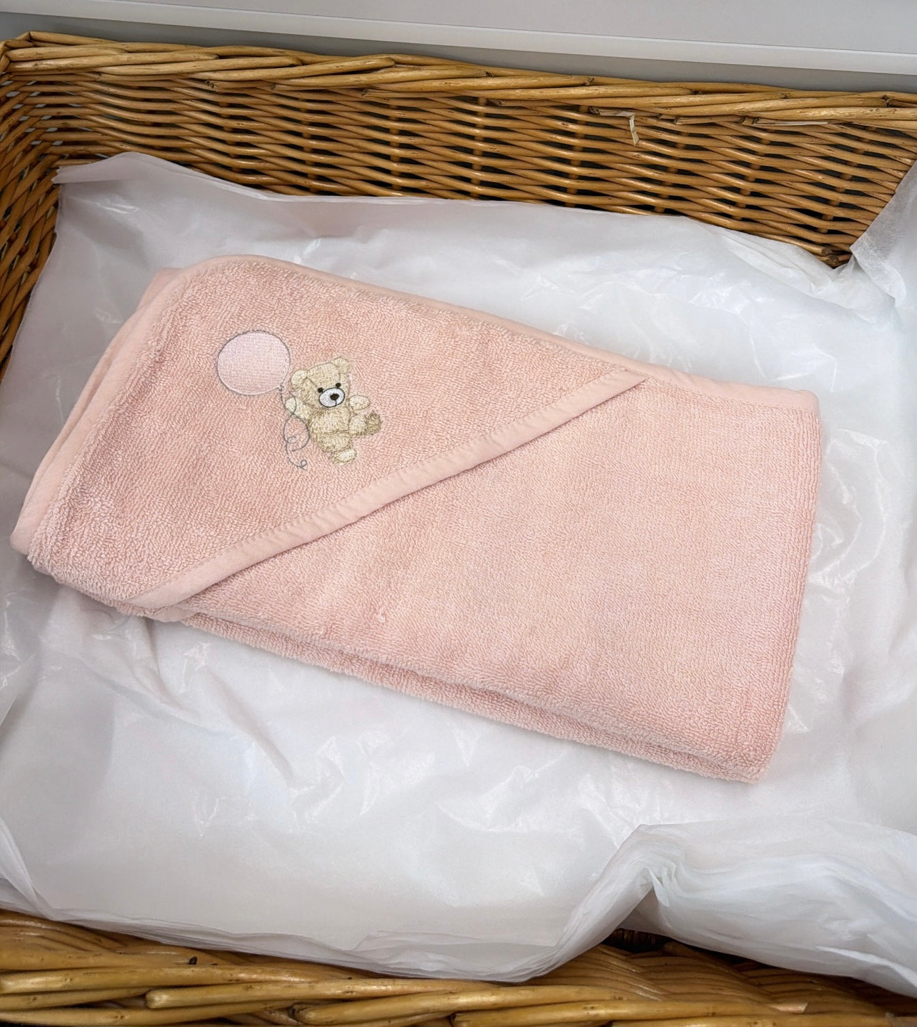 Pink hooded towel