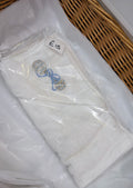 White rattle hooded towel