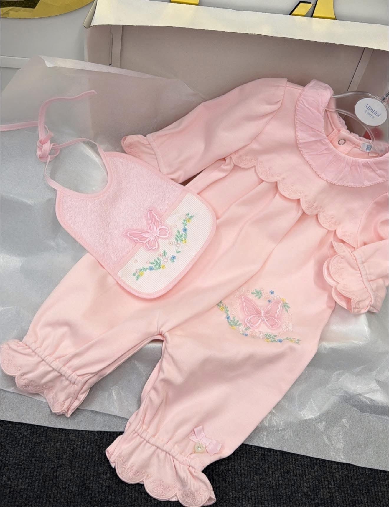 3d Butterfly Mintini babygrow