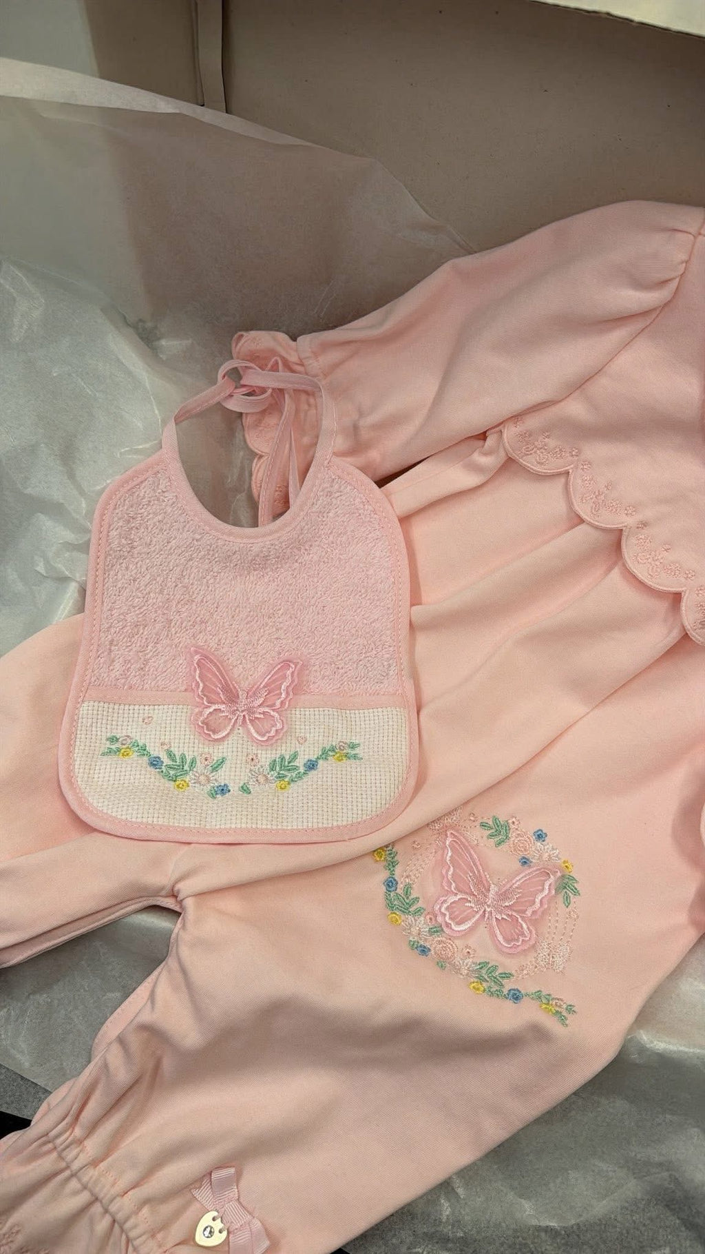 3d Butterfly Mintini babygrow