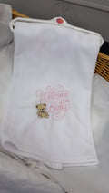 Welcome baby girl blanket only
