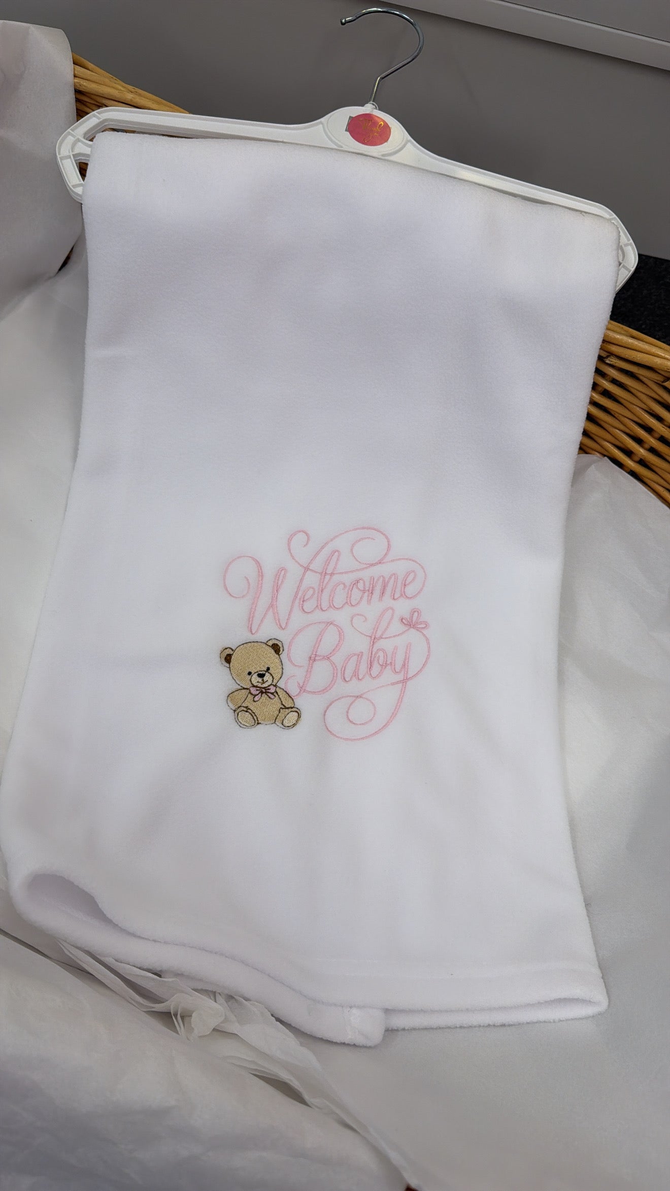 Welcome baby girl blanket only