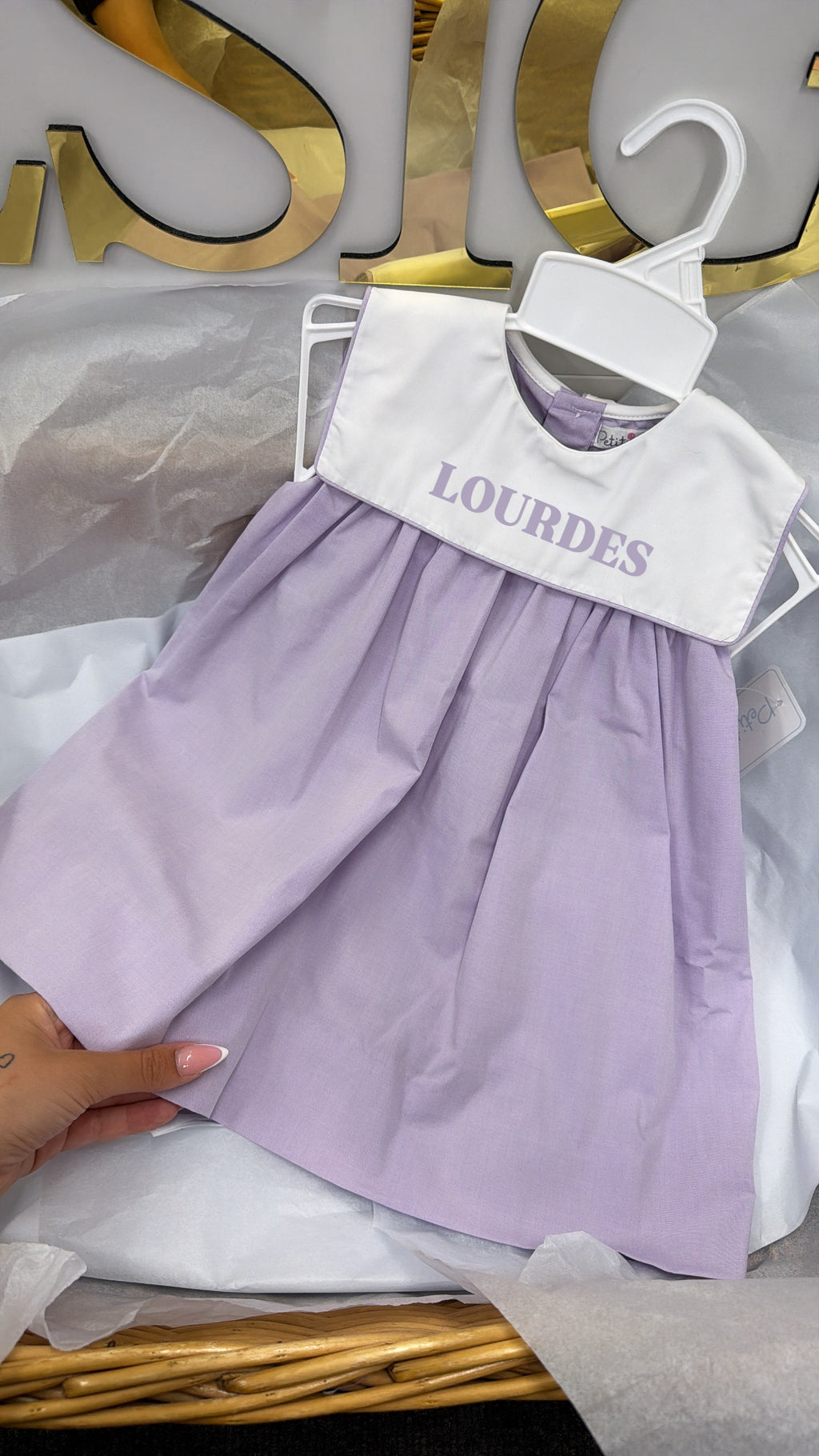 Lilac dress and pants. Free personalisation