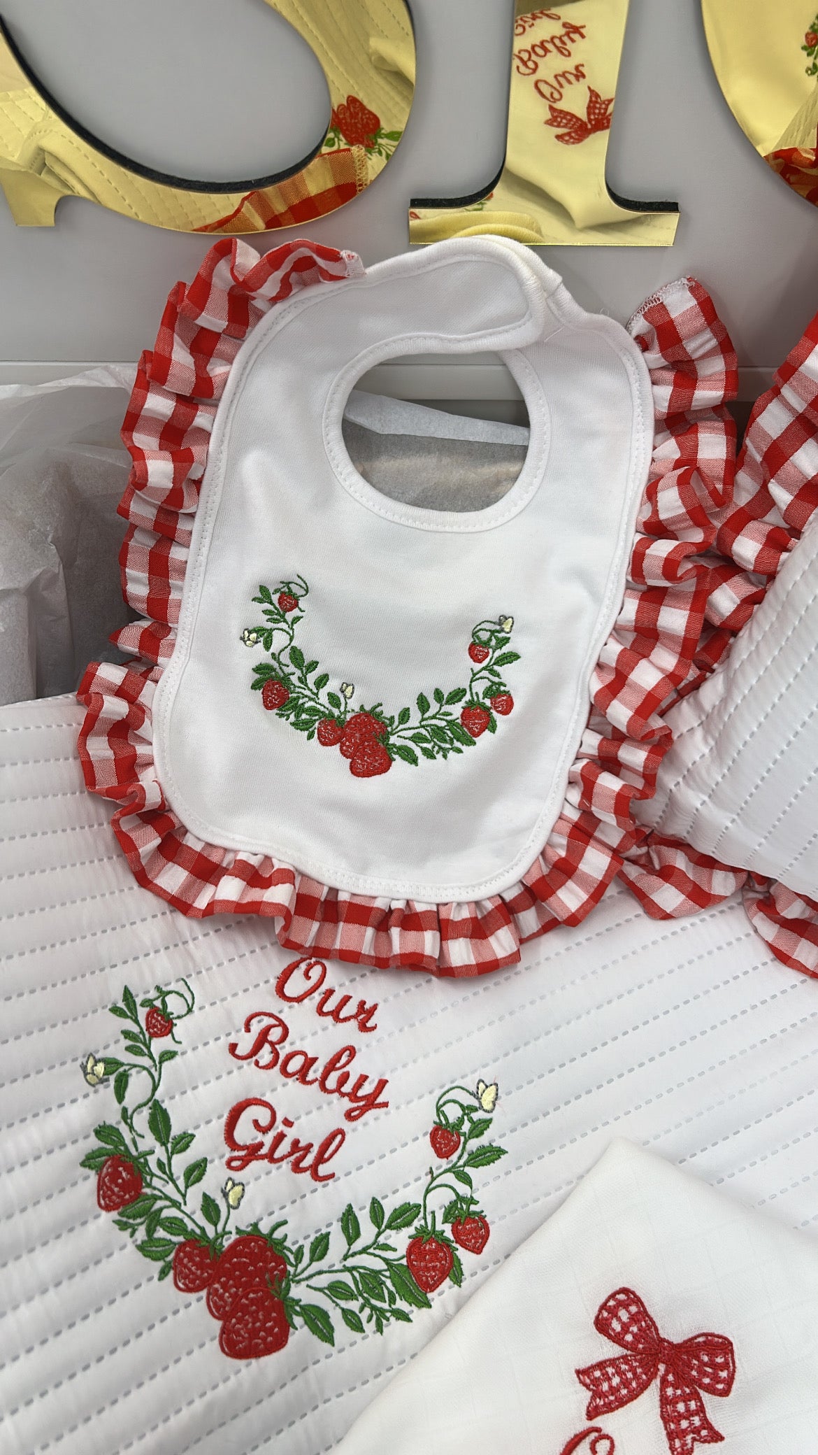 Strawberry hospital set baby girls
