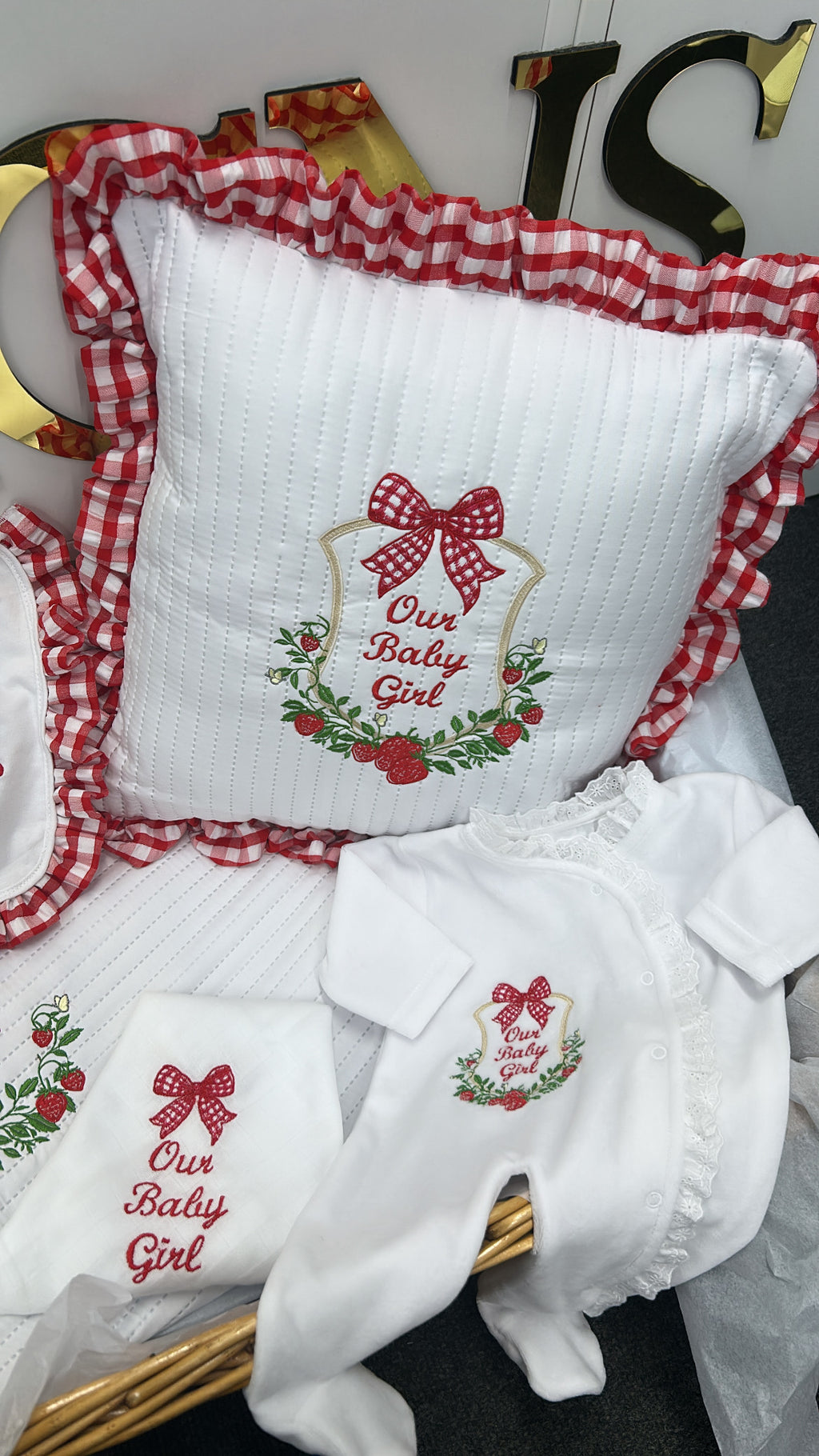 Strawberry hospital set baby girls