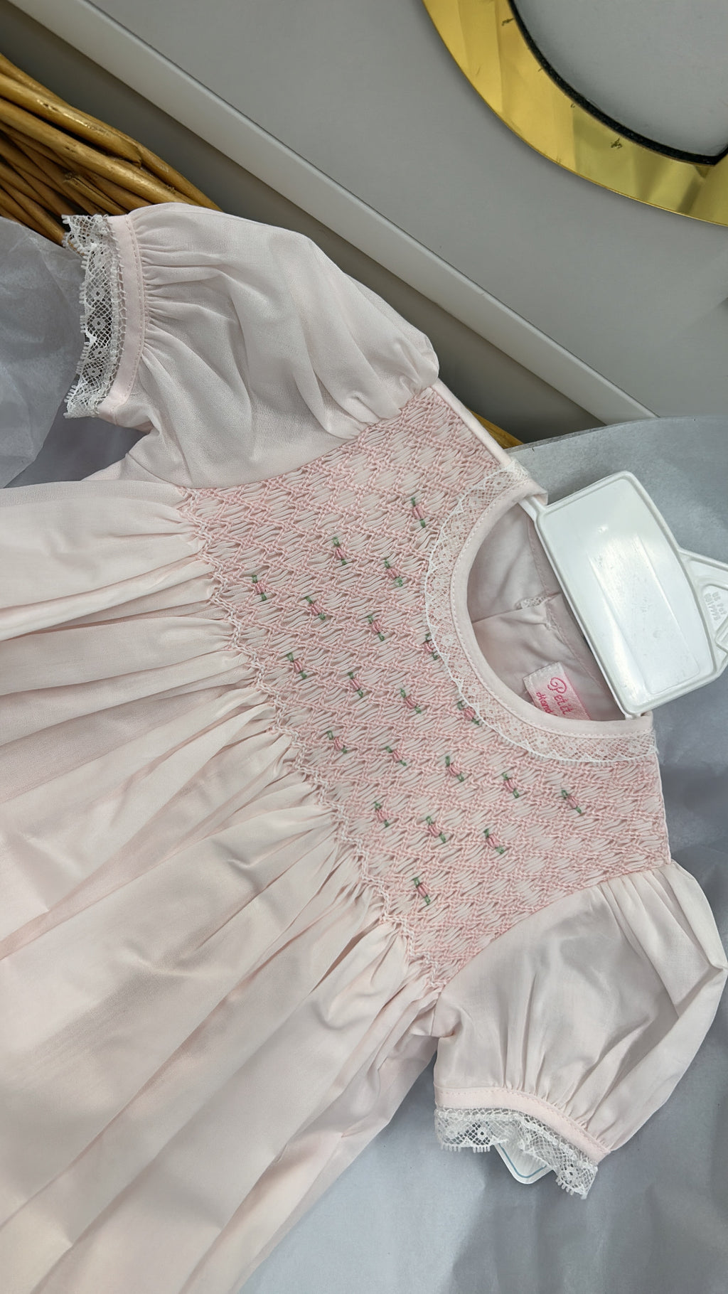 Pink smocked dress