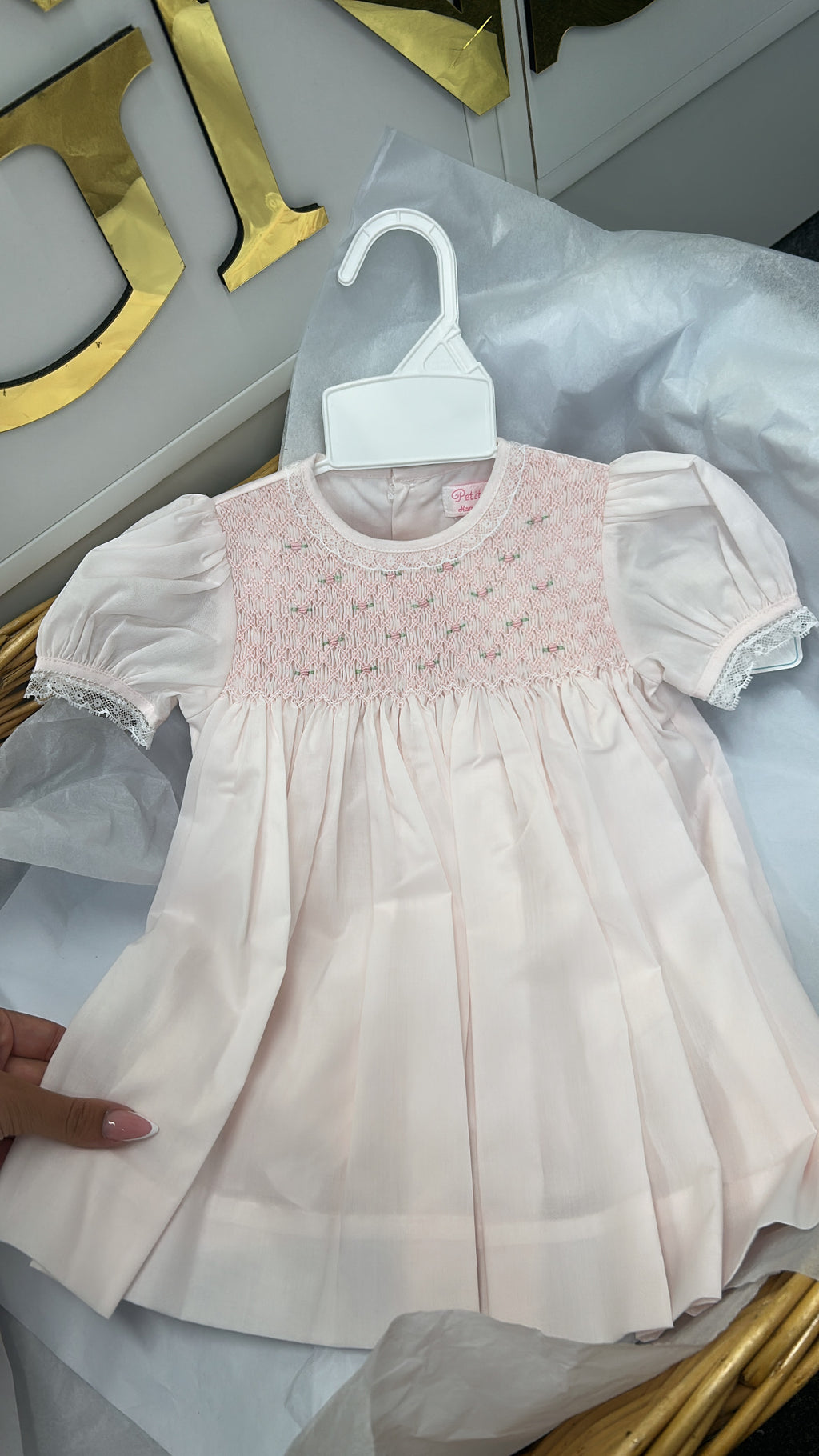 Pink smocked dress