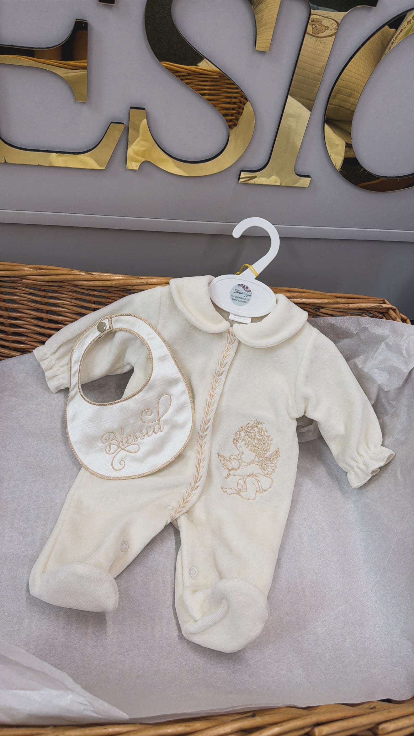 Blessed babygrow&bib