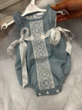 Dusky blue lace romper