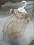 Dotty floral romper with check bow