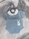 Blue bunny knit pant set