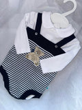 Navy bear romper