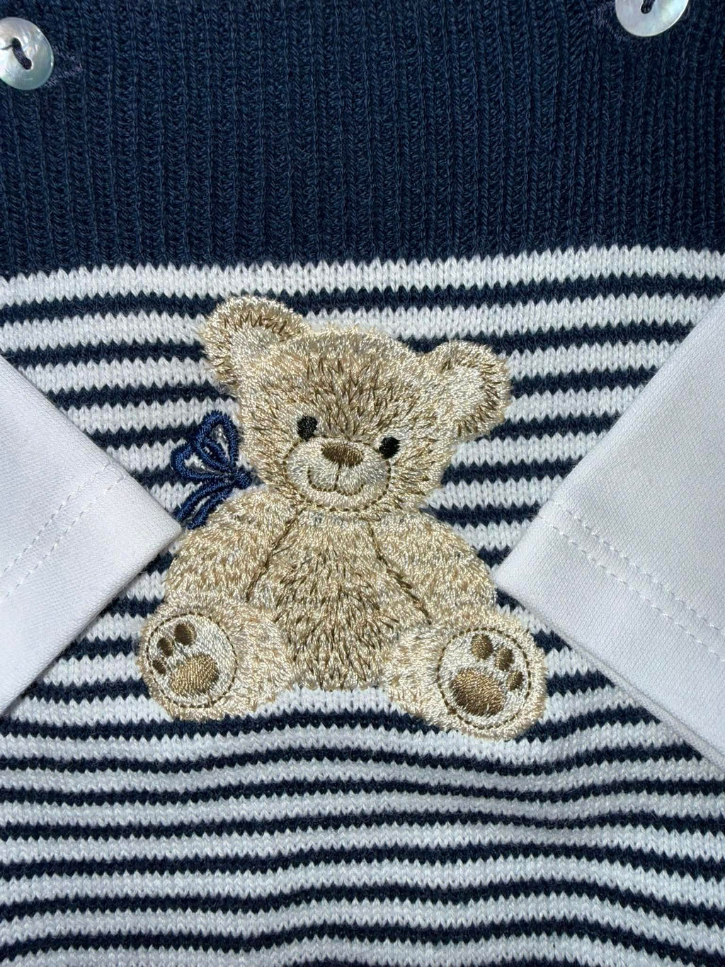 Navy bear romper