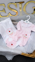 Cupcake velour babygrow and bib (blanket sold separately)