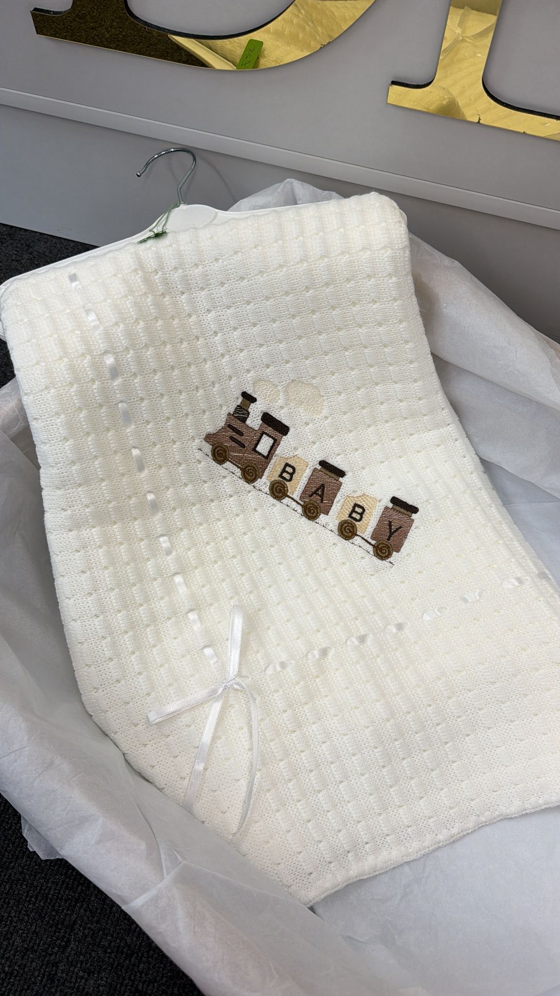 Baby train blanket